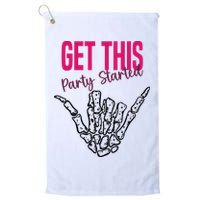 Get This Party Started Rock Skeleton Golf Towel