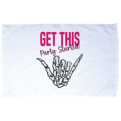 Get This Party Started Rock Skeleton Microfiber Hand Towel