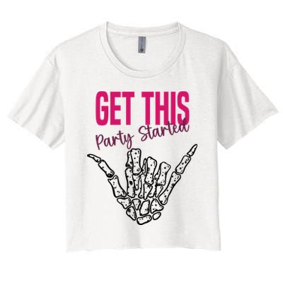 Get This Party Started Rock Skeleton Crop Top