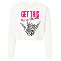 Get This Party Started Rock Skeleton Cropped Pullover Crew