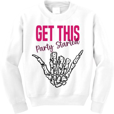 Get This Party Started Rock Skeleton Kids Sweatshirt