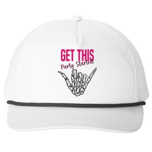 Get This Party Started Rock Skeleton Snapback Five-Panel Rope Hat