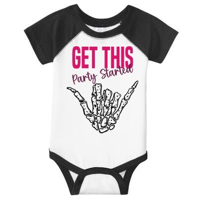 Get This Party Started Rock Skeleton Infant Baby Jersey Bodysuit