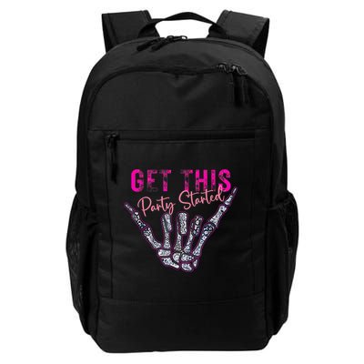 Get This Party Started Skeleton Pink Color Tour Daily Commute Backpack