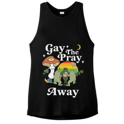 Gay The Pray Away Funny Gay Frog Lgbtq Pride Ladies PosiCharge Tri-Blend Wicking Tank