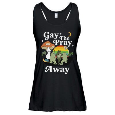 Gay The Pray Away Funny Gay Frog Lgbtq Pride Ladies Essential Flowy Tank