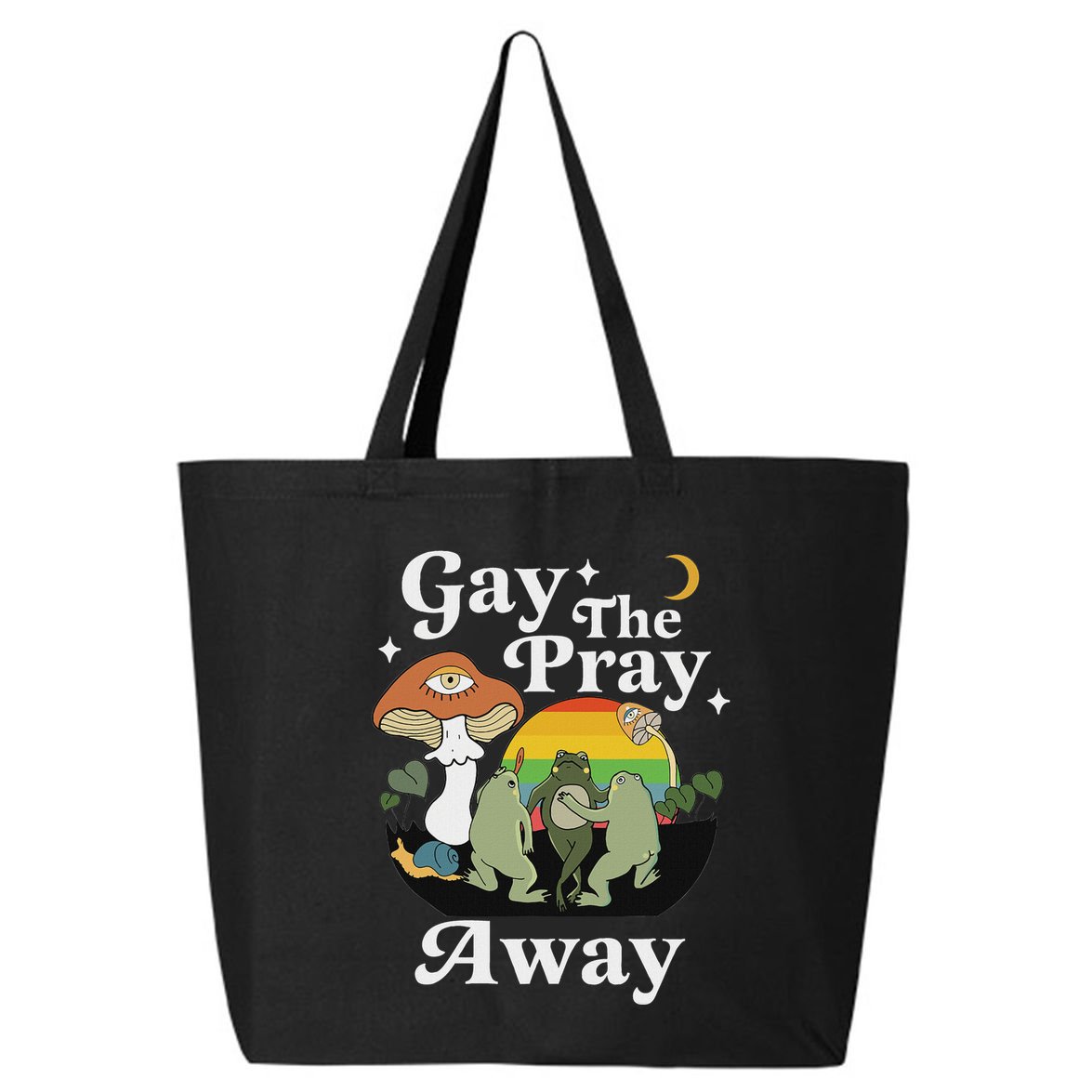 Gay The Pray Away Funny Gay Frog Lgbtq Pride 25L Jumbo Tote