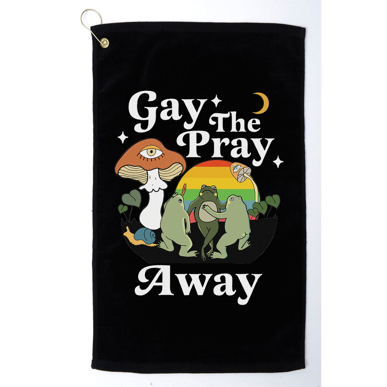 Gay The Pray Away Funny Gay Frog Lgbtq Pride Golf Towel