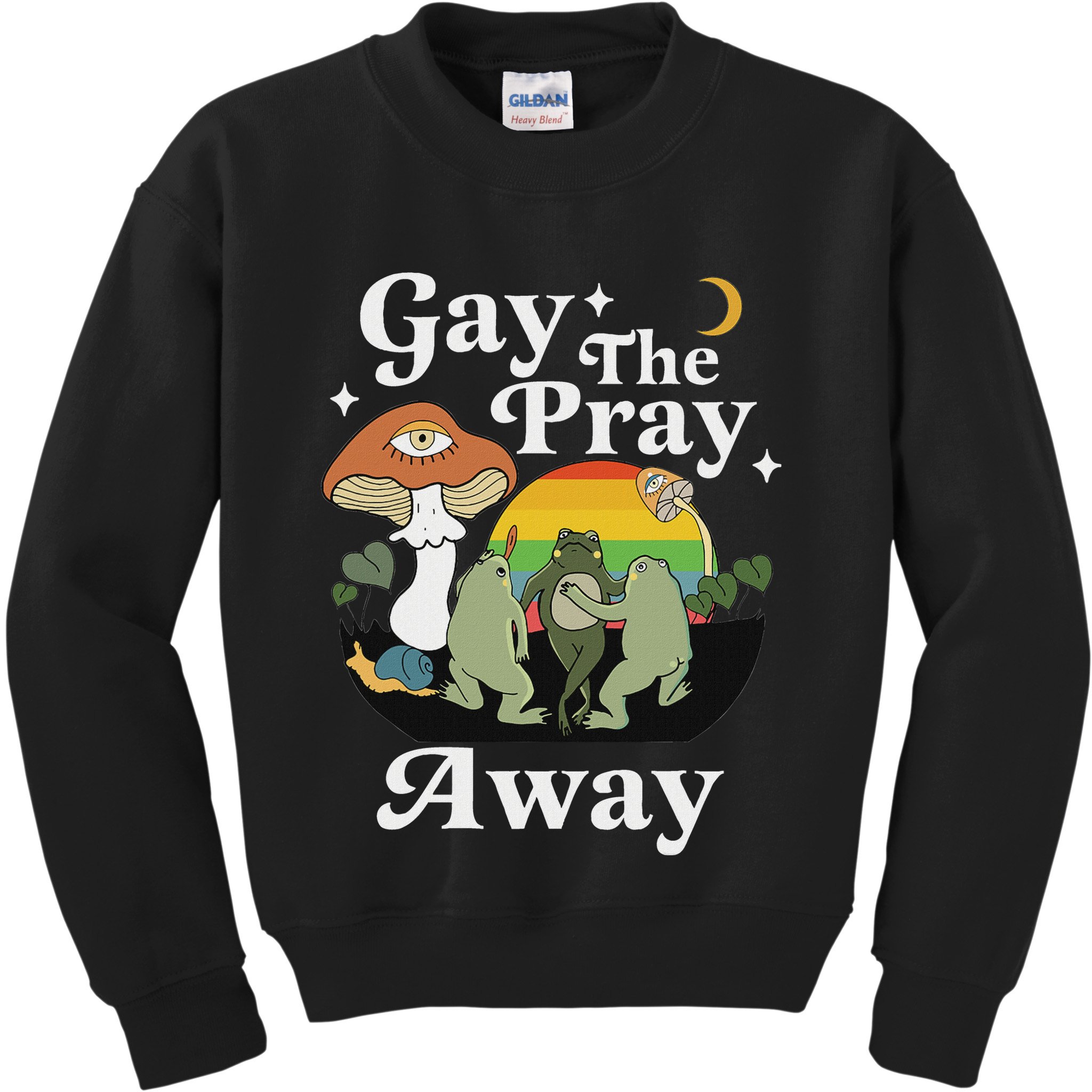 Gay The Pray Away Funny Gay Frog Lgbtq Pride Kids Sweatshirt
