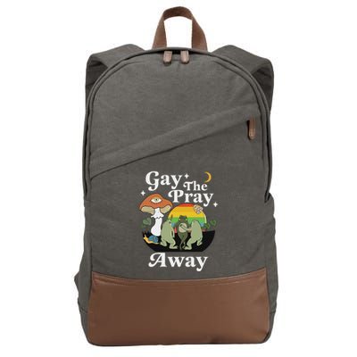 Gay The Pray Away Funny Gay Frog Lgbtq Pride Cotton Canvas Backpack