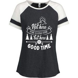 Good Time Positive Message Enza Ladies Jersey Colorblock Tee