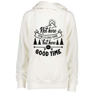 Good Time Positive Message Womens Funnel Neck Pullover Hood