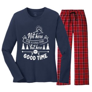 Good Time Positive Message Women's Long Sleeve Flannel Pajama Set 