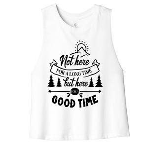 Good Time Positive Message Women's Racerback Cropped Tank