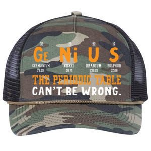 Genius The Periodic Table Can't Be Wrong Laboratory Gift Retro Rope Trucker Hat Cap