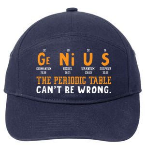 Genius The Periodic Table Can't Be Wrong Laboratory Gift 7-Panel Snapback Hat