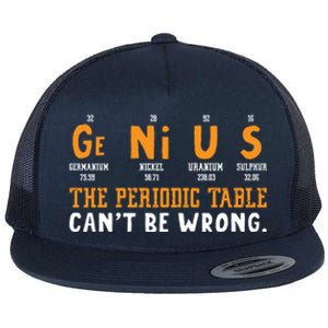 Genius The Periodic Table Can't Be Wrong Laboratory Gift Flat Bill Trucker Hat