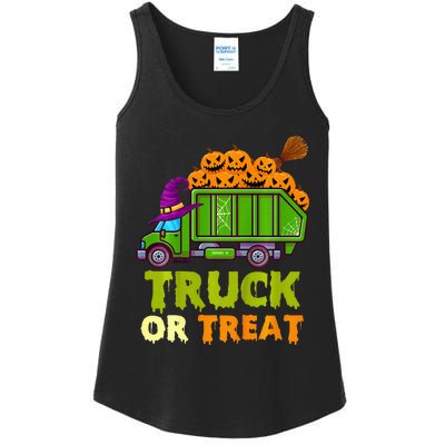 Garbage Truck Pumpkins Halloween Ladies Essential Tank