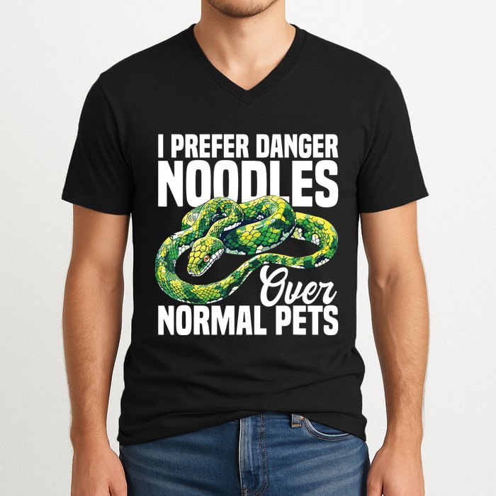 Green Tree Python Cage Reptile Keeper Snake Food Python V-Neck T-Shirt