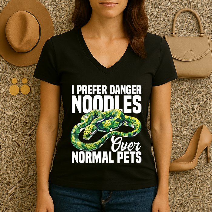 Green Tree Python Cage Reptile Keeper Snake Food Python Women's V-Neck T-Shirt