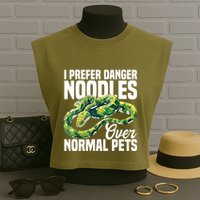 Green Tree Python Cage Reptile Keeper Snake Food Python Garment-Dyed Women's Muscle Tee