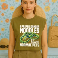 Green Tree Python Cage Reptile Keeper Snake Food Python Garment-Dyed Women's Muscle Tee
