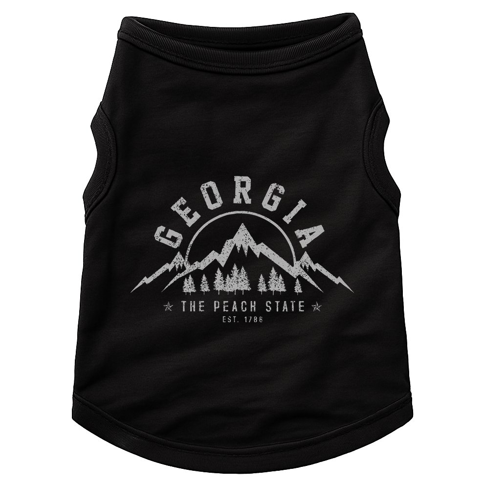 Georgia The Peach State Est. 1788 Vintage Mountains Gift Doggie Tank