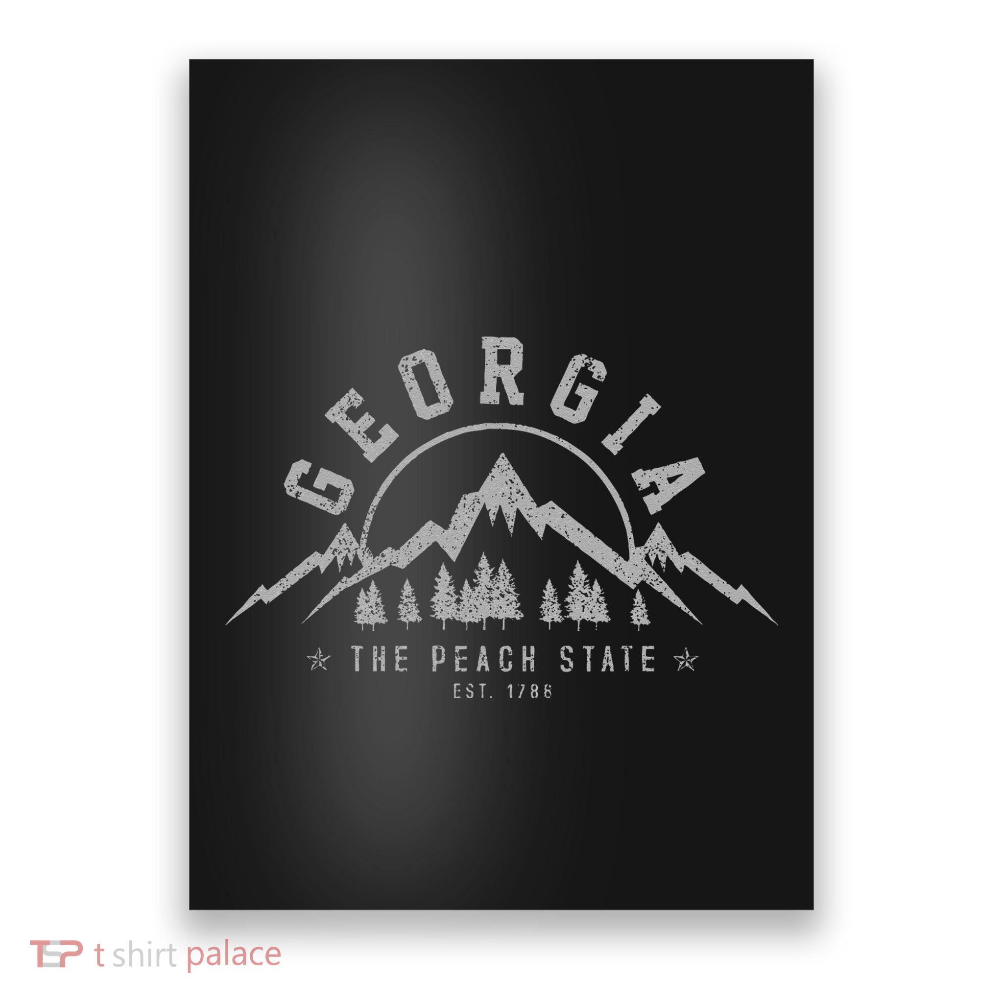 Georgia The Peach State Est. 1788 Vintage Mountains Gift Poster