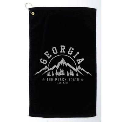 Georgia The Peach State Est. 1788 Vintage Mountains Gift Golf Towel