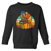 Gamer Turkey Pumpkin Retro Thanksgiving Video Games Toddler Sweatshirt