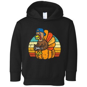 Gamer Turkey Pumpkin Retro Thanksgiving Video Games Toddler Hoodie