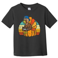 Gamer Turkey Pumpkin Retro Thanksgiving Video Games Toddler T-Shirt