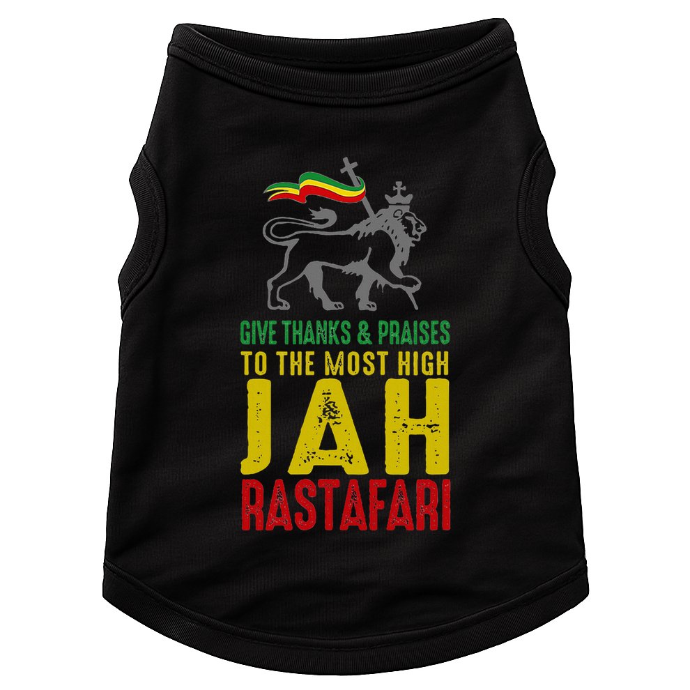 Give Thanks & Praises Rastafari Reggae Jah Rasta Clothing Doggie Tank