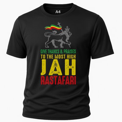 Give Thanks & Praises Rastafari Reggae Jah Rasta Clothing Cooling Performance Crew T-Shirt