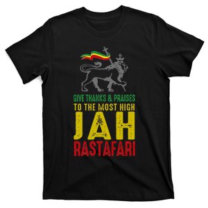 Give Thanks & Praises Rastafari Reggae Jah Rasta Clothing T-Shirt