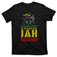 Give Thanks & Praises Rastafari Reggae Jah Rasta Clothing T-Shirt