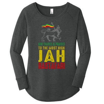 Give Thanks & Praises Rastafari Reggae Jah Rasta Clothing Women's Perfect Tri Tunic Long Sleeve Shirt