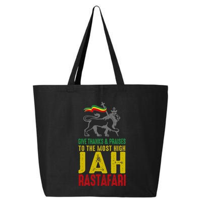 Give Thanks & Praises Rastafari Reggae Jah Rasta Clothing 25L Jumbo Tote