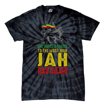 Give Thanks & Praises Rastafari Reggae Jah Rasta Clothing Tie-Dye T-Shirt