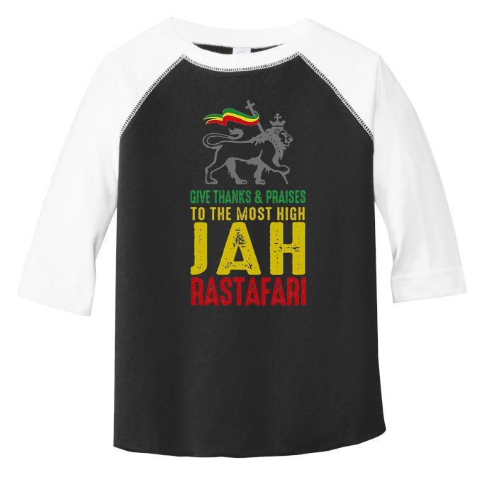 Give Thanks & Praises Rastafari Reggae Jah Rasta Clothing Toddler Fine Jersey T-Shirt