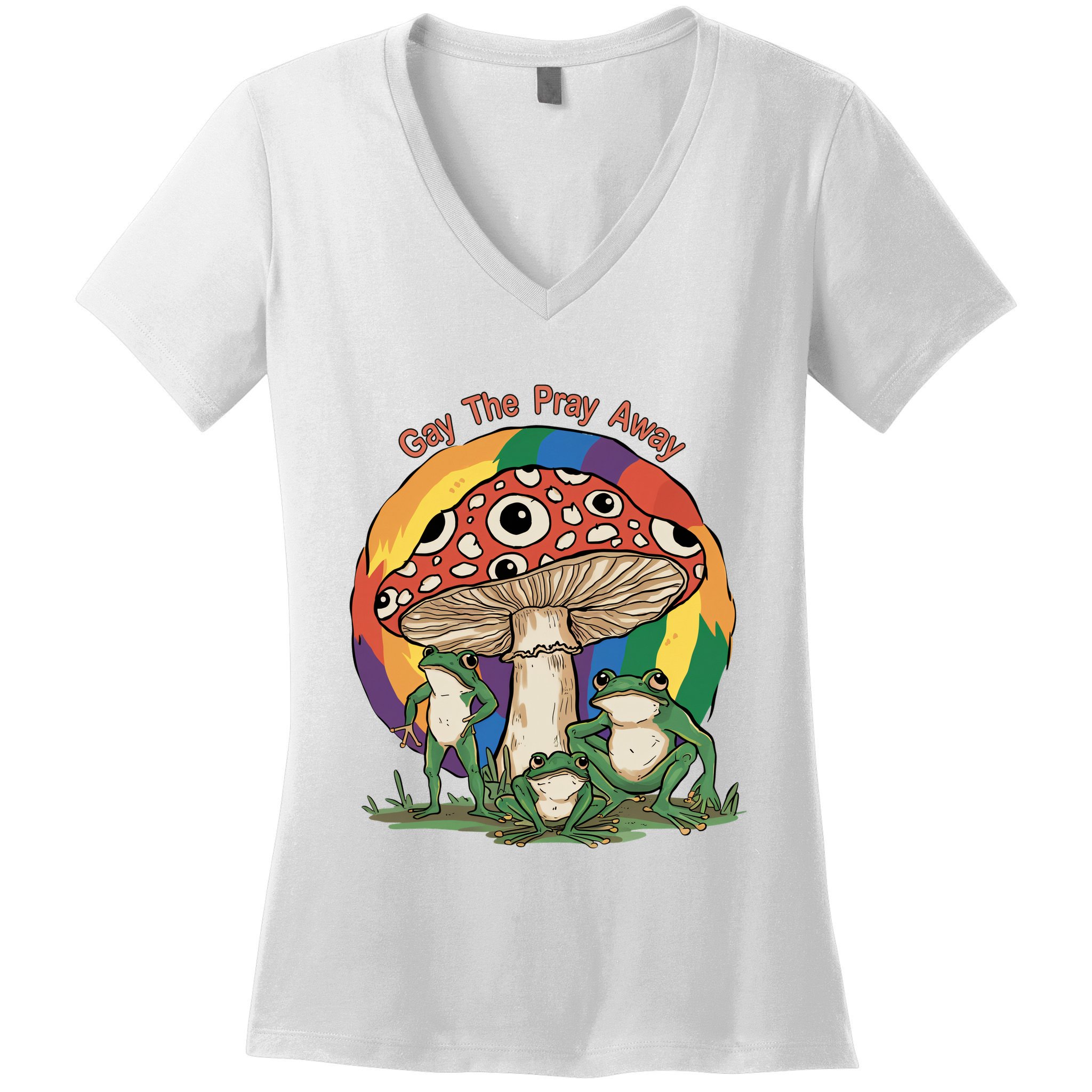 Gay The Pray Away Human Rights Lgbt Pride Month Women's V-Neck T-Shirt