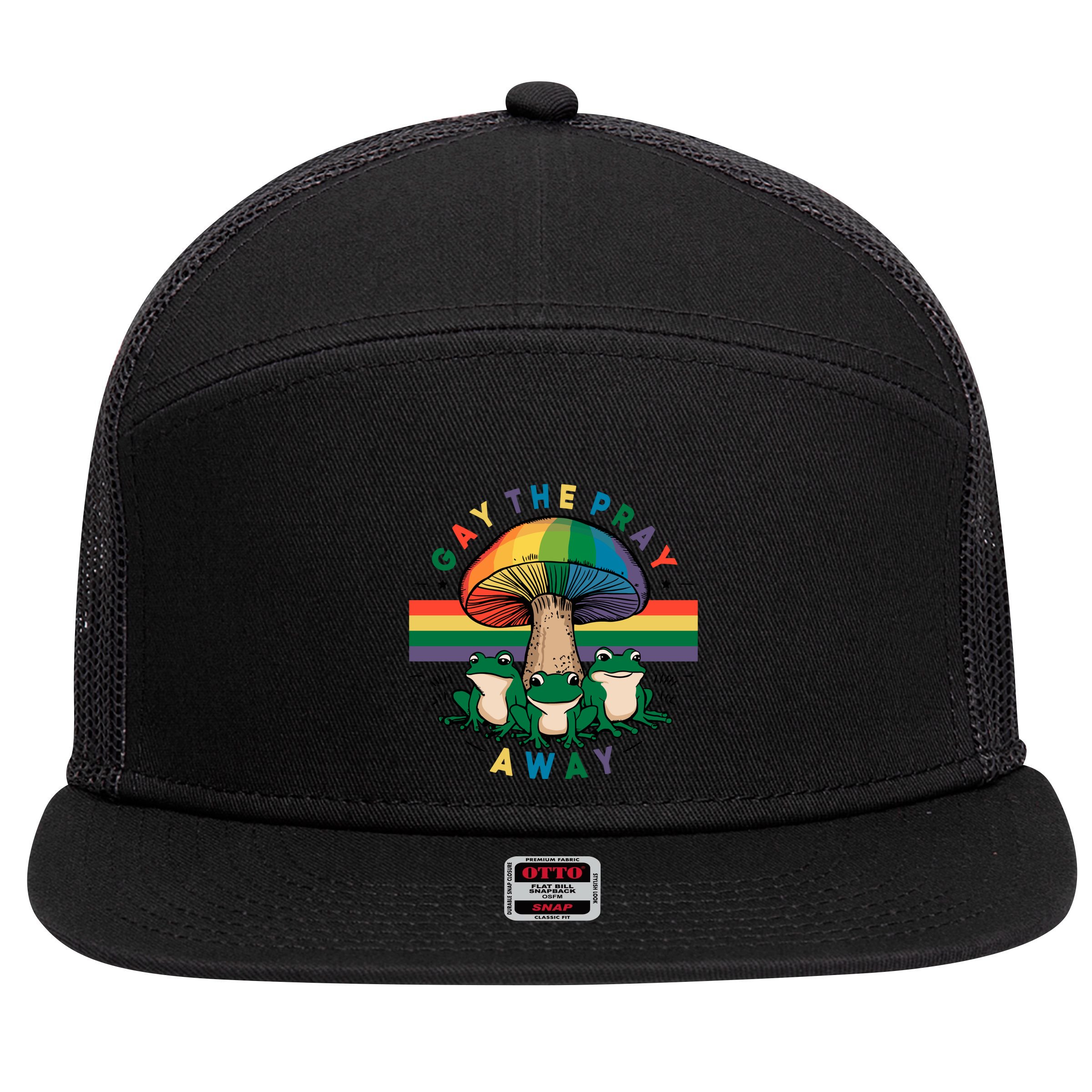 Gay The Pray Away Lgbt Community 7 Panel Mesh Trucker Snapback Hat