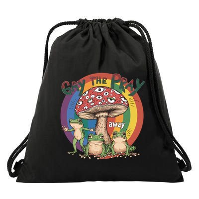 Gay The Pray Away Lgbt Frog Drawstring Bag