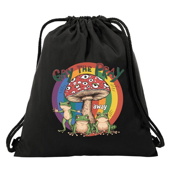 Gay The Pray Away Lgbt Frog Drawstring Bag