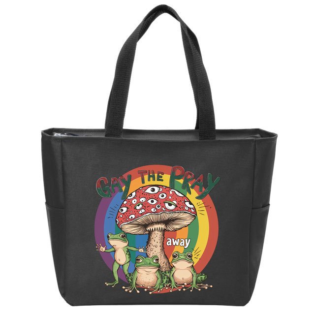 Gay The Pray Away Lgbt Frog Zip Tote Bag