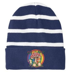 Gay The Pray Away Lgbt Frog Striped Beanie with Solid Band