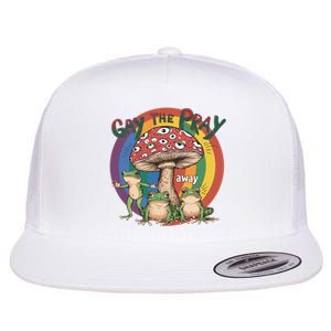 Gay The Pray Away Lgbt Frog Flat Bill Trucker Hat