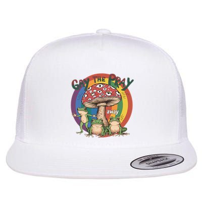 Gay The Pray Away Lgbt Frog Flat Bill Trucker Hat