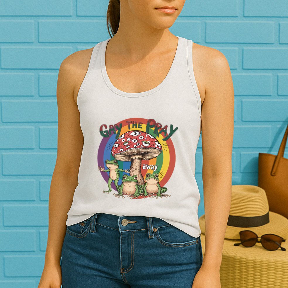 Gay The Pray Away Lgbt Frog Womens Tank Top