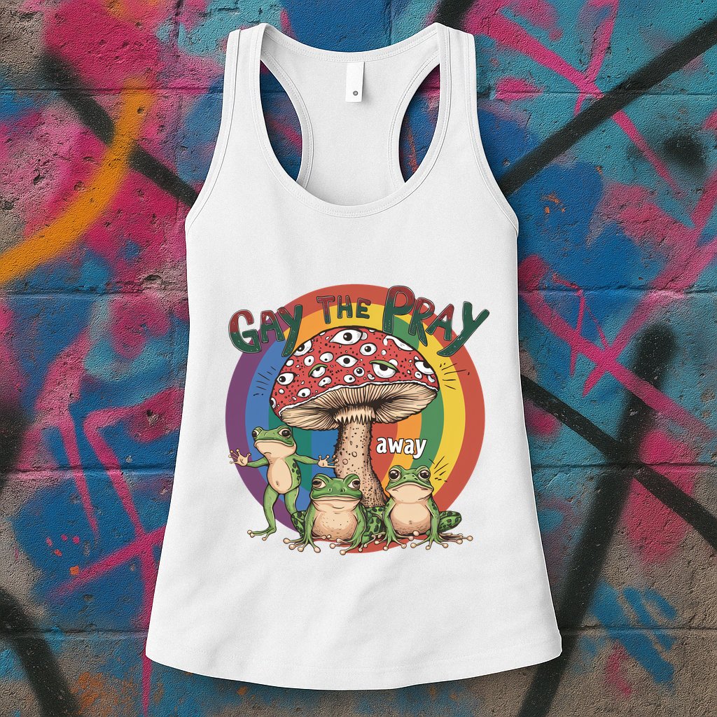 Gay The Pray Away Lgbt Frog Womens Tank Top